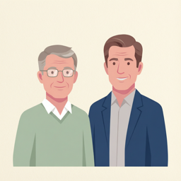 Stylized illustration of psychologists Peter Salovey and John D. Mayer